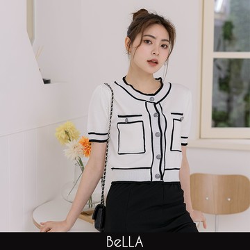【買2送1】BeLLA  線性質感上衣 簡約白