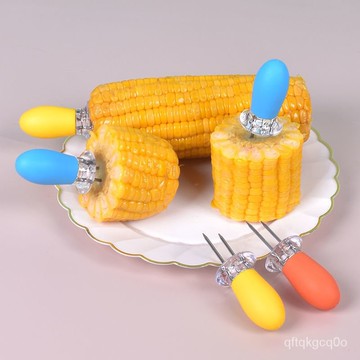 🐰臺灣熱銷🐰玉米隔熱防燙懶人新款可愛叉子水果叉子ins高顔值折疊304不銹鋼 JJFW