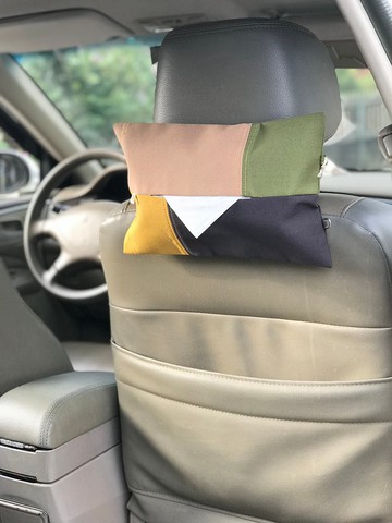 二用車用面紙套 / 色塊拼接帆布面紙套