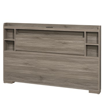 【顛覆設計】晶雅插座多收納床頭片(雙人5尺)古橡色