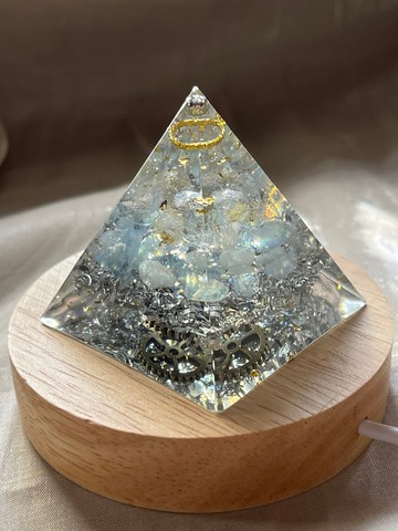 訂製【奧剛能量塔-給回歸光明的你】黃水晶/海藍寶-奧根金字塔