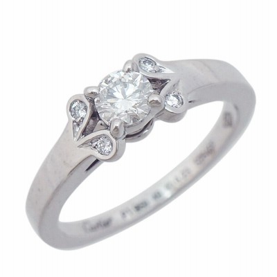 カルティエ リング ソリテール バレリーナ プラチナ950 ダイヤモンド 0.23ct 8.5号 鑑定書・証明書付き レディース ジュエリー Cartier