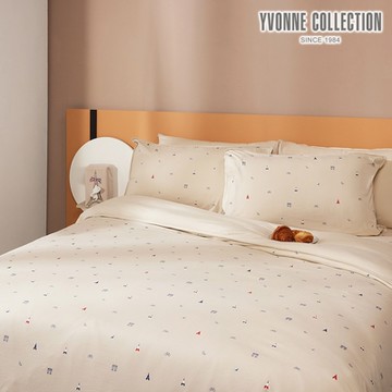 YVONNE 以旺傢飾 巴黎印花 單人被套+枕套二件組-奶霜杏