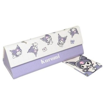 小禮堂 Sanrio 三麗鷗 酷洛米 折疊眼鏡盒附拭鏡布 (紫動作款)