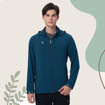 【Wildland 荒野】彈性環保紗抗UV山旅外套 男0B11902-46土耳其藍