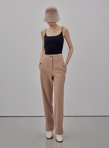 經典窄管開衩西裝長褲