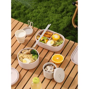 FaSoLa硅膠飯盒上班族學生專用密封便攜可微波爐加熱便當分格餐盒