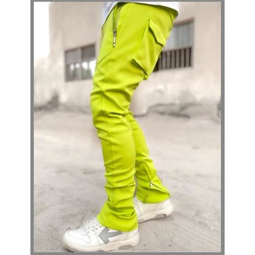 Solid casual sports slim cargo pants純色休閑運動修身工裝褲男