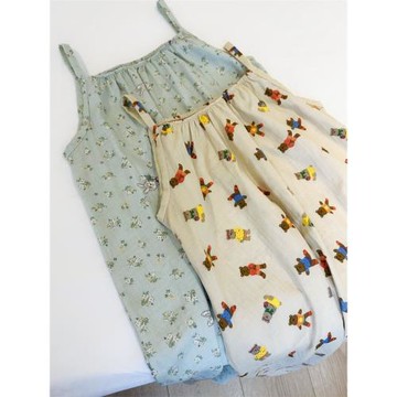 春夏純棉紗布吊帶睡裙女夏季學生吊帶裙薄款甜美雙層紗睡衣家居服