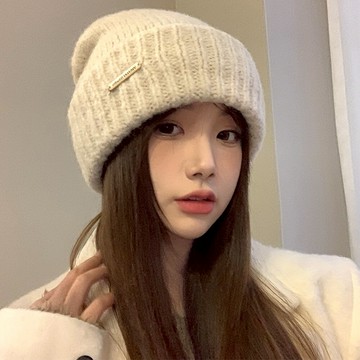 毛帽 針織帽 堆堆帽 羊毛帽 月子帽 防寒帽 韓國針織帽 大頭友善 加厚保暖帽 護耳帽 冷帽 毛線堆堆帽 禮物 013