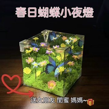 台灣出貨🔥綠野春日 蝴蝶魔方 小夜燈 diy材料包 送女生 女朋友 媽媽 閨蜜 情人節小禮物 超高顏值 春日限定 平價
