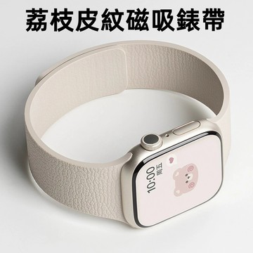 S10 荔枝紋磁吸錶帶 適用蘋果手錶 Apple Watch S10 9 8 7 6 5 4 SE Ultra 45mm