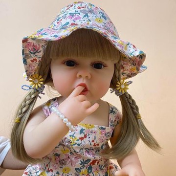 NPK55厘米全膠可入水洗澡仿真娃娃 吃手指寶寶  童裝模特0-3個月
