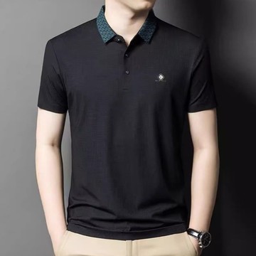 [巴黎精品] POLO衫短袖T恤-冰絲無痕薄款透氣男上衣4色v1bf40