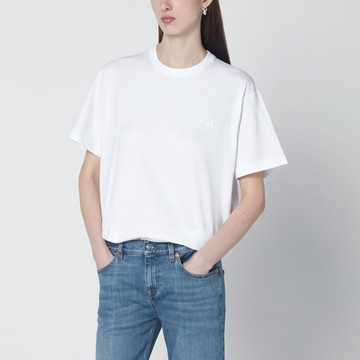 White T-shirt with horsebit embroidery