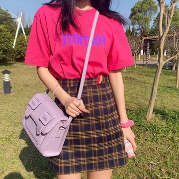 正肩短袖T恤女新款夏季ins潮原宿寬松小眾設計感半袖上衣