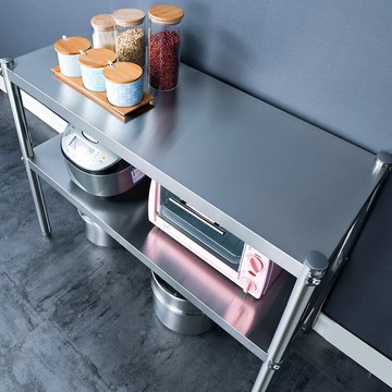 雙層置物架不銹鋼廚房落地多層多功能收納家用衛生間架子加厚貨架