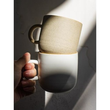北歐復古粗陶咖啡杯220ml辦公室喝水馬克杯純色陶瓷杯子家用茶杯