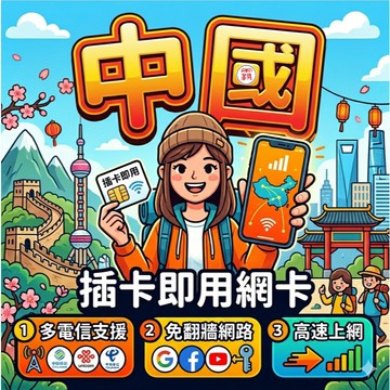 【中國網卡 SIM卡  5G 吃到飽 不降速】免翻牆 中港澳 大陸網卡 新疆 西藏 SIM卡 定量1GB 【電話卡霸王】