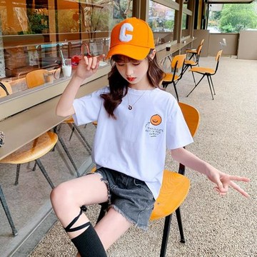 2023夏季新款女童T恤兒童純棉短袖上衣中大童休閑洋氣韓版上衣潮
