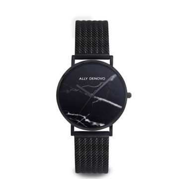 【ALLY DENOVO】Carrara Marble-黑大理石不鏽鋼錶(AF5004.1)【ERICA STORE】