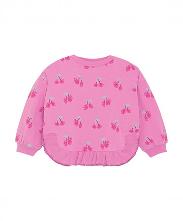 花朵粉色內刷毛長袖上衣86cm