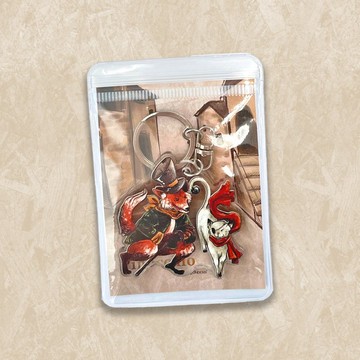 貓與狐狸造型鑰匙圈