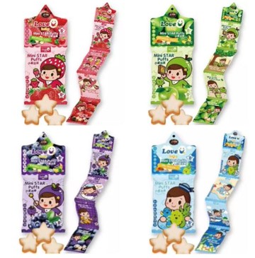 【米大師 MasterMi】 小星泡芙 草莓、蘋果 / 青蘋果、香蕉 / 藍莓、香蕉 / 小魚、海帶(4包/串)