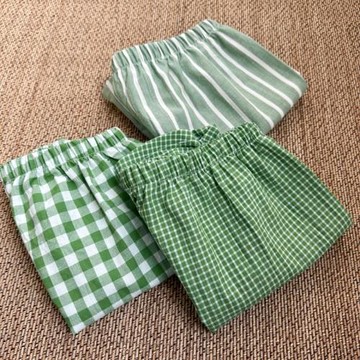 格子簡約日系睡褲女男士夏季純棉棉布水洗薄款沙灘短褲情侶家居褲