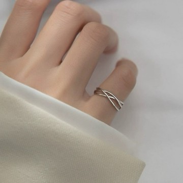 Sweet Air S925純銀 全純銀 Y2390線條設計感純銀尾戒 簡約纖細純銀戒指