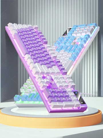 電腦遊戲有線辦公靜音茶軸機械手感薄膜鍵盤邏輯打字無聲筆記本【益三和】可開發票