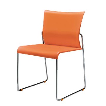 傢俱屋 恩克洽談訪客椅 米白 橘 黑