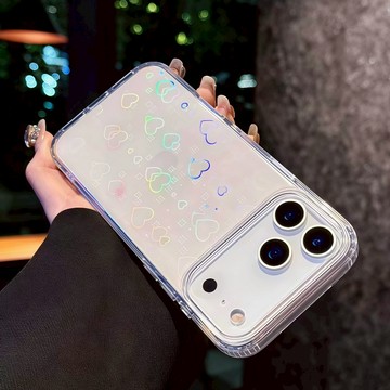 鐳射小愛心防摔保護殼 透明 適用 蘋果 iPhone17 16 15 14 13 12 11 Pro Max 手機殼
