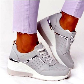 歐美大碼運動休閑鞋24夏季新款厚底休閑鞋綁帶網紗運動鞋現貨