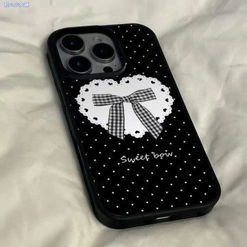 波點蝴蝶結適用蘋果15PRO手機殼iPhone13/14軟殼12/16/17高級XR