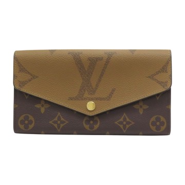 LOUIS VUITTON LV 路易威登 棕色 原花帆布 Sarah 扣式 長夾 M80726 【二手名牌BRAND OFF】