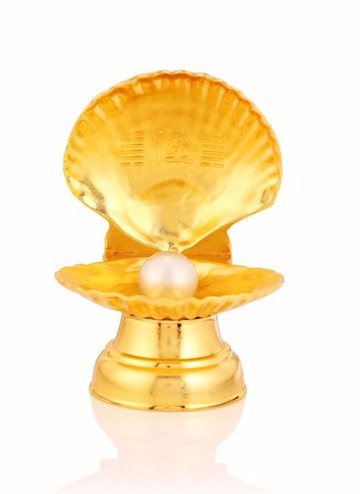 現貨李居明常年吉祥物【金蚌之珠】擺件西南