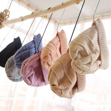 韓國單堆堆頂針織毛線帽秋冬新款女帽御寒保暖帽子百搭帽子1入