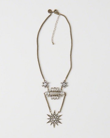 美國百分百【全新真品】Abercrombie & Fitch 項鍊 頸環 飾品 金屬 AF 麋鹿 水鑽 H884