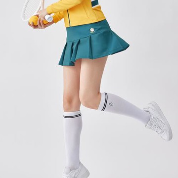 可萊安羽毛球服女裙子夏季新款網球裙褲透氣速干短裙綠色運動裙褲
