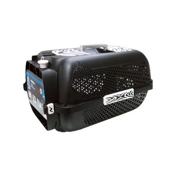 HAGEN CATIT 寵物外出提籠 貓剪影黑底白虎紋  48.3 x 32.6 x 28 cm  貓剪影黑底白虎紋 黑色  1個