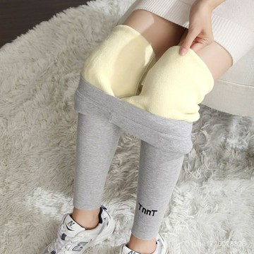 加絨加厚打底褲女外穿2022鞦鼕季新款顯瘦緊身褲女士高腰保暖褲子長褲