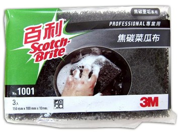 3M 百利 1001 焦碳菜瓜布 (3入裝)【APP滿額下單10%點數(單一帳號最高5000點)】1/31止