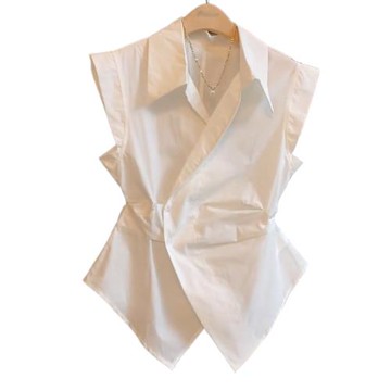 獨特漂亮掐腰襯衫2026新款夏季通勤女裝絕美短款法式小飛袖上衣女