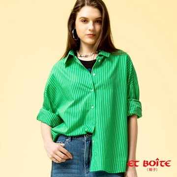 ET BOîTE 箱子 BLUE WAY – 簡約寬鬆直條紋襯衫