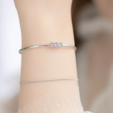 月光石925純銀蛋糕排鑽風格手環