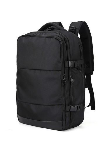 AOKING 鞋隔層旅遊休閒運動男女背包 TTH6684 黑色大碼