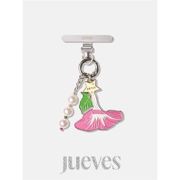 JUEVES星期四牽牛花星星鉆石掛件手機掛件原創包掛掛鏈掛墜珍珠