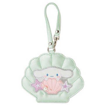 【震撼精品百貨】大耳狗 Cinnamoroll~夏貝殼系列造型PU皮革車票套附掛繩