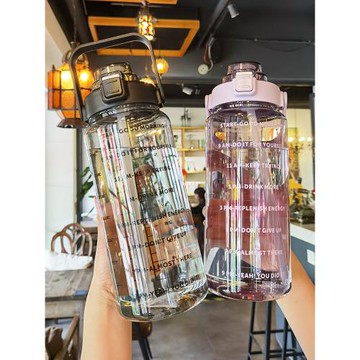 2000ml大容量水杯2L吸管杯子男女夏季刻度耐高溫水樽便攜塑料水瓶